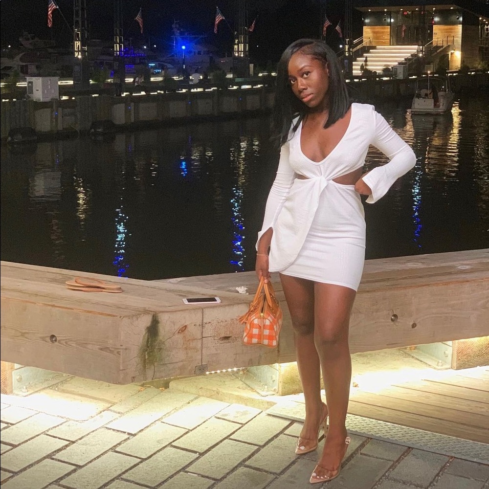 White Cut-Out Dress - Picture 4 of 4